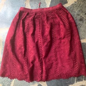 Francesca’s red lace skirt